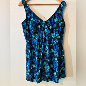 AZUL 22W ✨ plus size Floral Blue and Black swim Dress excellent condition